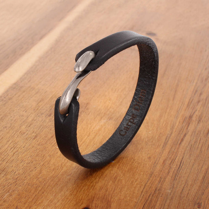 Noir - Personalized Leather Bracelet