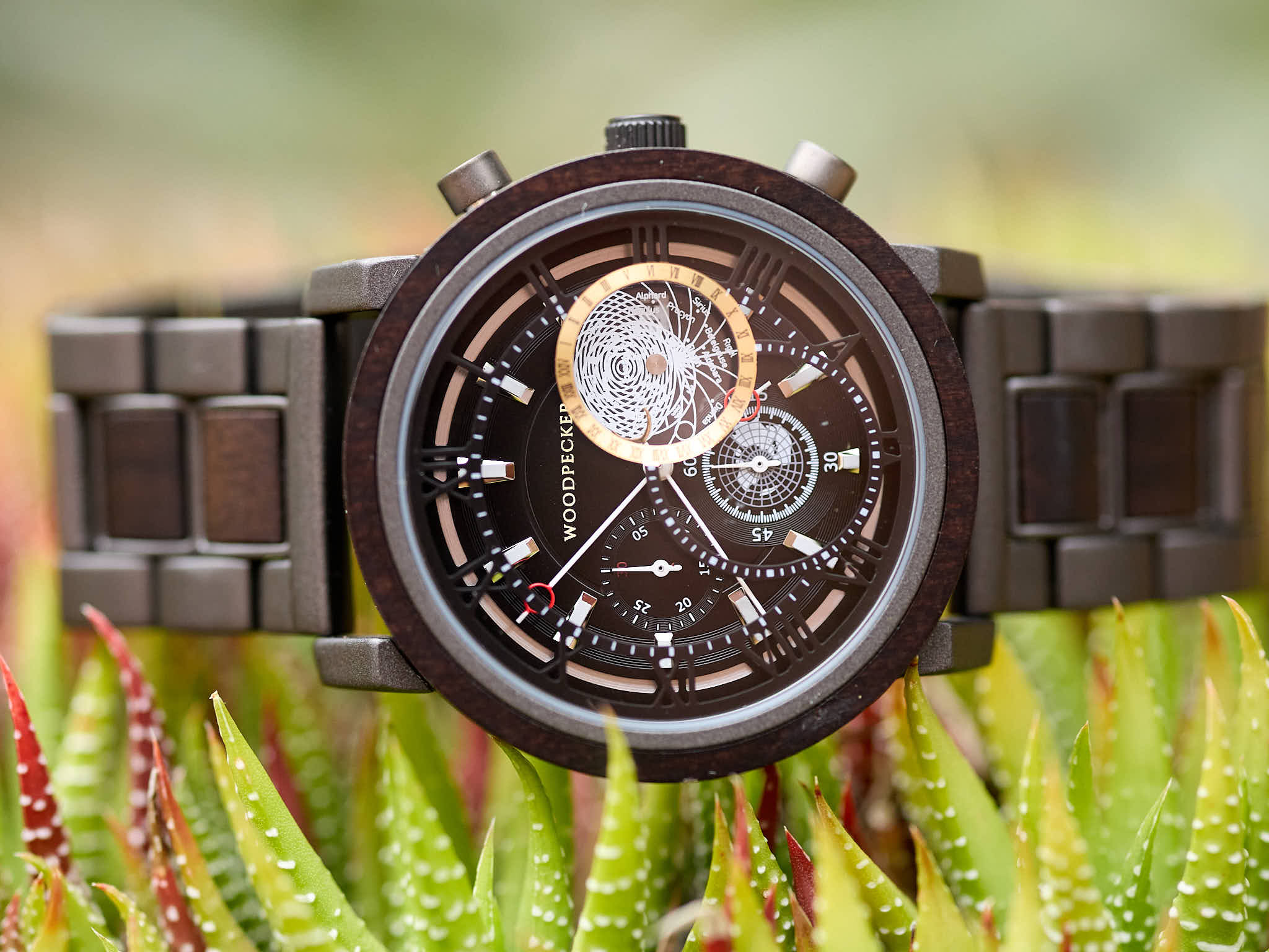 Personalized Wooden Watch - Ebony Wood & Stainless Steel