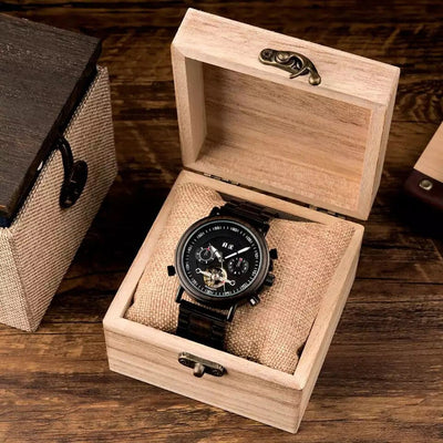 Automatic Mens watch, Wood watch, Wooden Watch, Watches for Men | Engraved Watch | 1st anniversary gift for boyfriend, anniversary gifts
